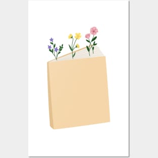 Flowers in book Posters and Art